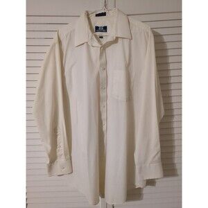 Vintage Stafford Dress Shirt 17.5 35 Off White Mens